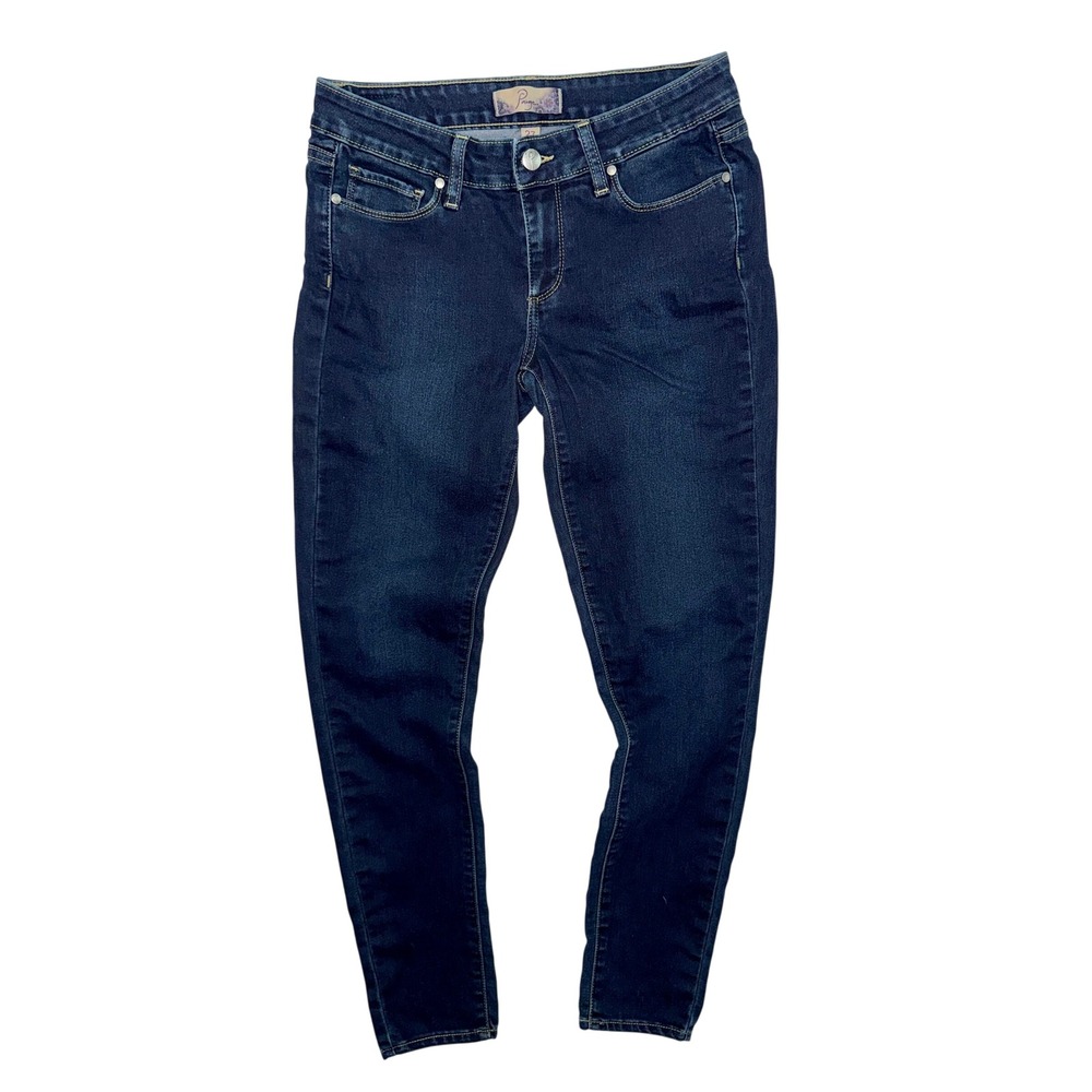 Paige Peg Super Skinny Jeans Dark‎ Wash Indigo Stretch Denim Women Size 27x28